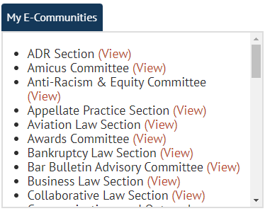My e-communities example